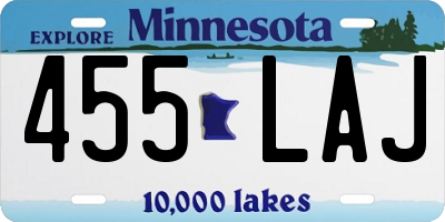 MN license plate 455LAJ