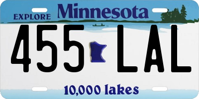 MN license plate 455LAL