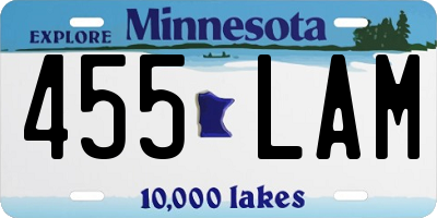 MN license plate 455LAM