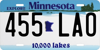 MN license plate 455LAO