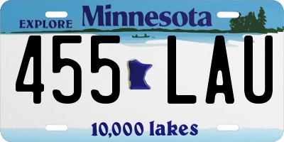 MN license plate 455LAU