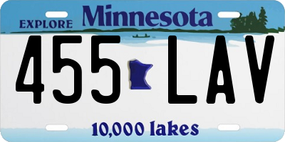 MN license plate 455LAV