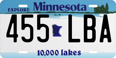 MN license plate 455LBA