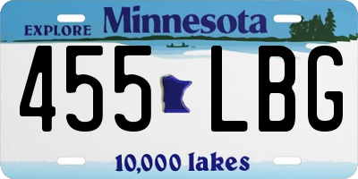 MN license plate 455LBG