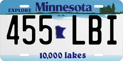 MN license plate 455LBI
