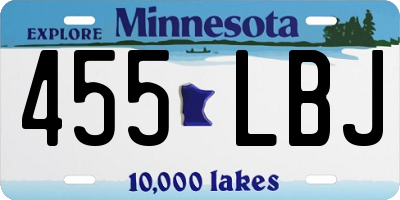 MN license plate 455LBJ