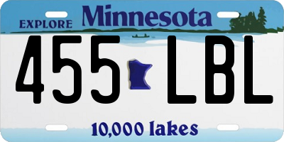 MN license plate 455LBL