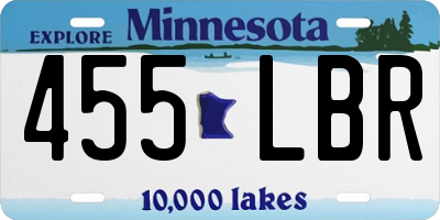 MN license plate 455LBR