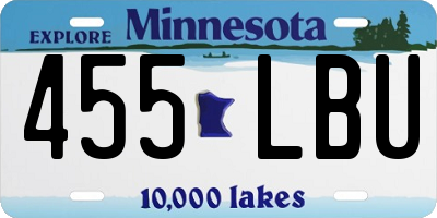 MN license plate 455LBU