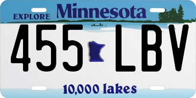 MN license plate 455LBV