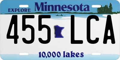 MN license plate 455LCA
