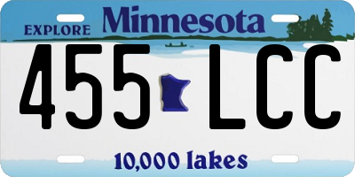 MN license plate 455LCC