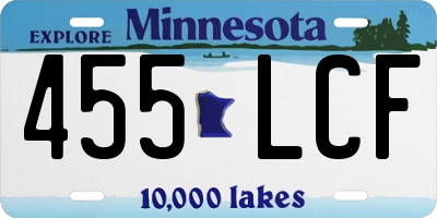 MN license plate 455LCF