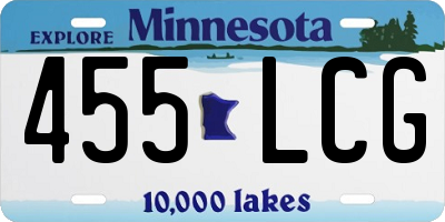 MN license plate 455LCG
