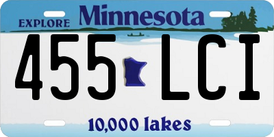 MN license plate 455LCI