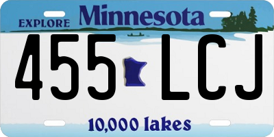 MN license plate 455LCJ