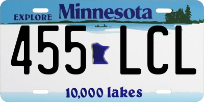 MN license plate 455LCL