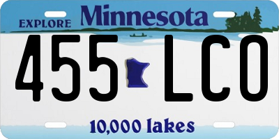 MN license plate 455LCO
