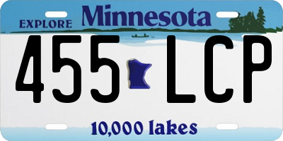MN license plate 455LCP