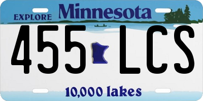 MN license plate 455LCS