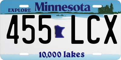 MN license plate 455LCX