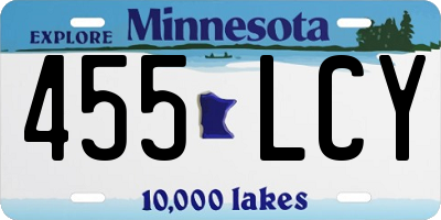MN license plate 455LCY