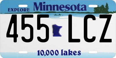MN license plate 455LCZ