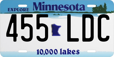 MN license plate 455LDC