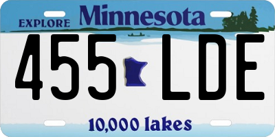 MN license plate 455LDE