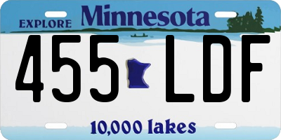 MN license plate 455LDF