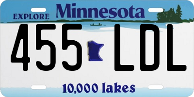 MN license plate 455LDL