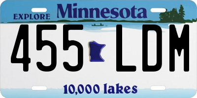 MN license plate 455LDM