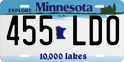 MN license plate 455LDO