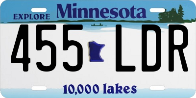 MN license plate 455LDR