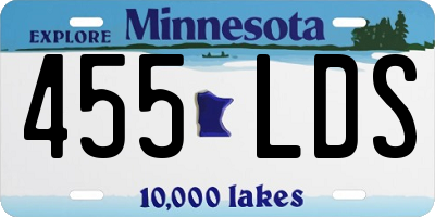 MN license plate 455LDS