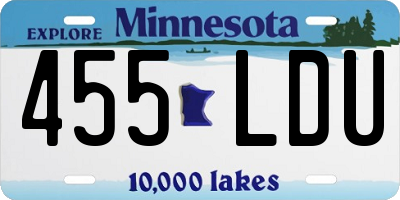 MN license plate 455LDU
