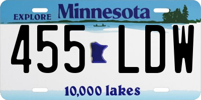 MN license plate 455LDW