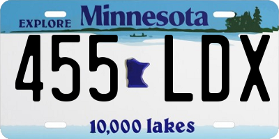 MN license plate 455LDX
