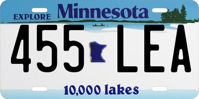 MN license plate 455LEA