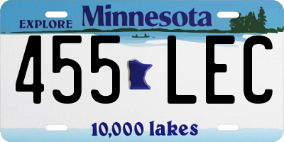 MN license plate 455LEC
