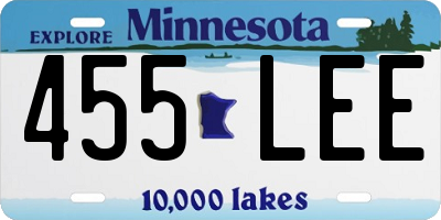 MN license plate 455LEE