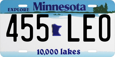 MN license plate 455LEO