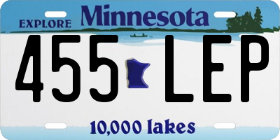 MN license plate 455LEP