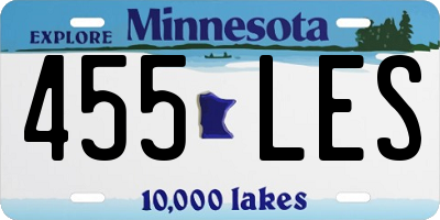 MN license plate 455LES