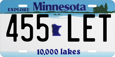 MN license plate 455LET