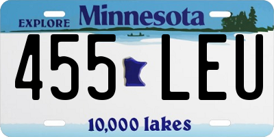 MN license plate 455LEU