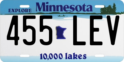 MN license plate 455LEV