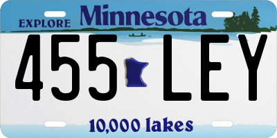 MN license plate 455LEY