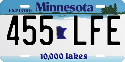 MN license plate 455LFE