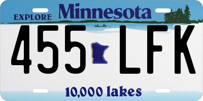 MN license plate 455LFK